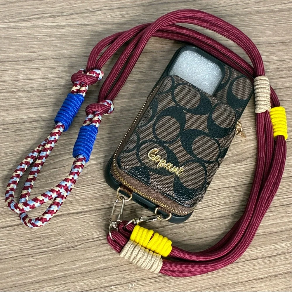 🐼 3/$25 NWT Maroon Braided Phone Leash or Bag Strap